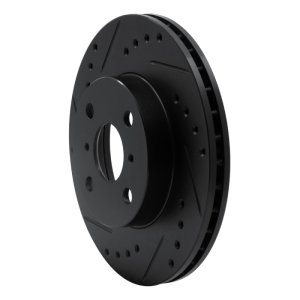 Chevrolet Prizm Brake Rotor (1) - Front Left - R1 Concepts - Drilled & Slotted - Black - `93-`02